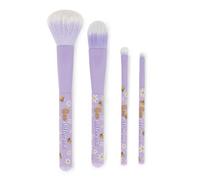 Legami Oh My Glow! Bee Theme Makeup Brush Set - Includes Powder Foundation Eyeshadow Eyeliner Brushes - 4 Piece Set - 100% Vegan Travel Size