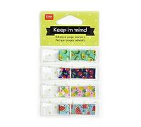 Legami - Page Marker Stickers, 7x8.5 cm, 30 Sticky Notes for Colour, Writable and Removable, Keep in Mind a Fruits Theme, 4 Blocks of 30 Sticky Notes and Repositionable