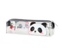 Legami Panda Transparent Pencil Case, 19.5x5.5 cm, Shows Exactly What It Contains, Made of Transparent TCU, Zipper Closure, Spacious