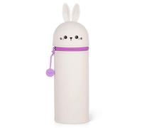 Legami - Pencil Case 2 in 1 Soft Silicone, Kawaii, Table Pen Holder, Zipper Closure, Diameter 6.3 cm, Bunny Theme, Bunny, Kawaii
