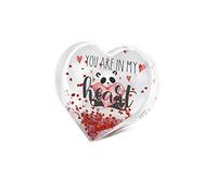 Legami - Photo Frame with Glitter, 10 x 9 cm, in PC and Liquid, Red Glitter Variant, Table Photo Frame, One Replaceable Photograph Included, Small