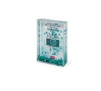 Legami - Photo Frame with Glitter, 6 x 9.5 cm, in PC and Liquid, Blue Glitter Variant, Table Photo Frame, a Replaceable Photo Included