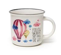 Legami - Puccino Mug, New Bone China Mug, Air Ballon Theme, Take a Break Collection, Dishwasher Safe, Microwave Safe