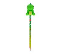 LEGAMI Rooarrr! Pencil with Squishy Dino | HB Pencil with Squeezies Dinosaur Attachment | Erasable Graphite Pencil in Dino Design | Stationery for School, Study & Office