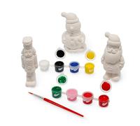 Legami - Saint Your Christmas Figurine Decoration Set - 3 Plaster Figures - Santa Claus, Snowman, Nutcracker, 7 Tempera Colours, 1 Brush, 21 x 30 cm