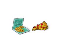 Legami - Set of 2 Enamel Pin Your Style! Brooch for Backpack Bag, Gift for Couples, Pizza, Size 3 x 3 x 1 cm, Yellow, Taglia unica, yellow, One size, Modern