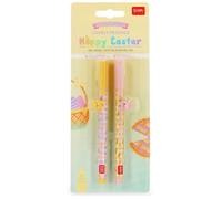 Legami Set of 2 Erasable Gel Pens Hoppy Easter Bunny Pink Ink & Chick Purple Ink