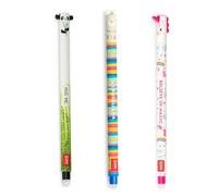 LEGAMI - Set of 3 Gel Eraser Pens, Adorable Pens with Erasable Ink, Unicorn, Panda and Llama Erasable without using leaf, 0.7 mm Tip