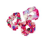 Legami - Set of 3 Hair Elastics, Satin Scrunchies, soft, Ø 11.5 cm, Flowers Theme