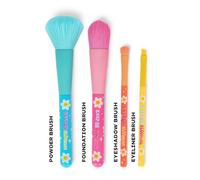 Legami - Set of 4 Makeup Brushes, Oh My Glow! Daisy Theme, Includes Powder Brush, Foundation Brush, Eyeshadow Brush, Eyeliner Brush, 100% Vegan, Travel Size