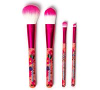 Legami - Set of 4 Makeup Brushes, Oh My Glow Flowers Theme, Includes Powder Br