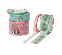 Legami - Set of 5 Adhesive Tapes Paper, Tape By Tape, Ø 4,5 cm, H max 3 cm L 5 m, Cute Animals Theme, Colorful, Paste, Decorate and Customize