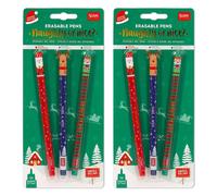 LEGAMI - Set of 6 Erasable Gel Pens with Thermosensitive Erase Ink, Christmas Edition 'Naughty or Nice' Blister Packs, 0.7mm Tip, Red, Blue, & Green Ink