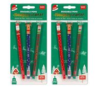 LEGAMI - Set of 6 Erasable Gel Pens with Thermosensitive Erase Ink, Christmas Edition 'Naughty or Nice' Blister Packs, 0.7mm Tip, Red, Blue, & Green Ink