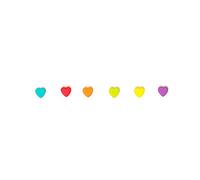 Legami - Set of 6 glass markers, 2 x 1.8 cm, Love is in the Glass, Durable and Reusable cup markers, Silicone, Dishwasher safe, suitable for food contact