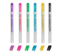 Legami - Set of 6 Mini Glitter Gel Pens, 0.8 x 11 cm, Shine Like a Diamond, Tip Diameter 1 mm, Purple, Gold, Green, Blue, Pink, Black