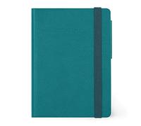Legami - Small Ruled Notebook, 192 Pages, Soft PU Cover, FSC® Certified Paper, 90 g/m² Ivory Paper, Monthly Planner, Address Book, Bookmark, 9.5 x 13.5 cm, Malachite Green