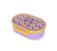 Legami - Snack & Go Snack Box, Daisy Theme | 1 Snack Box with Removable Divider, Clip Closure, Dishwasher Safe, 18 x 7 x 14 cm
