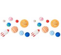 Legami - Solar System Set of 9 Erasers, 0.8 x 3.5 cm, Rocket Shaped Erasers, Planets, Sun, for Precision Erasing (Pack of 2)