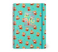 Legami - Spiral Lined Notebook - A4 Format, Spiral Notebook Maxi, Contains 1 Sheet of Stickers, 160 Detachable Pages, FSC Paper, Elastic Closure, 21 x 29 cm, Red Panda Theme