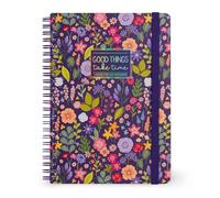 LEGAMI - Spiral Notebook with 7 mm Ruling, Flowers, A4 Format, Large, FSC Certified Paper, Includes 1 Sheet of Stickers, 160 Pages, Elastic Closure, 15 x 21 cm