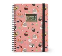 Legami - Spiral Notebook, Lined 7 mm, Sushi Cat, Size A5, Large, in FSC Certified Paper, Contains 1 Sheet of Stickers, 160 Pages, Elastic Closure, 15 x 21 cm