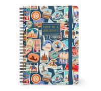 Legami - Spiral Notebook, Lined 7 mm, Travel Stickers, Size A5, Large, FSC Certified Paper, Contains 1 Sheet of Stickers, 160 Pages, Elastic Closure, 15 x 21 cm