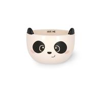 LEGAMI - Stoneware Cereal Cup, Good Morning Panda Theme, Breakfast Cup, Microwave Safe, Dishwasher Safe, Capacity up to 400 ml, 12 x 9 cm
