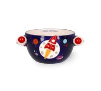 Legami - Stoneware Mug for Cereals Good Morning! Space Theme, Breakfast Cup, Microwave-Safe, Dishwasher Safe, Capacity up to 400 ml, 12 x 9 cm