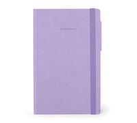 Legami - Striped Notebook, Medium, 192 Pages, Soft PU Cover, FSC® Certified Paper, Ivory 90 g/m², Monthly Planner, Bookmark, 13 x 21 cm, Lavender Colour