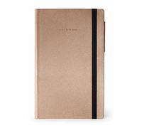 Legami - Striped notebook, Medium, Limited edition, 192 pages, Soft PU cover, FSC® certified paper, ivory paper 90 g/m², Monthly Planner, Address Book, Bookmark, 13x21 cm, Rose gold