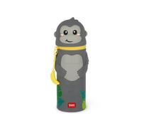 Legami Super Kawaii Gorilla 2-in-1 Soft Silicone Pencil Case | Converts into a Standing Pen Holder with Zipper Closure, Silicone Construction for Pens Pencils and Writing Accessories
