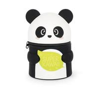 Legami - Super Kawaii Panda Pencil Case, Capacity, Holds up to 100 Erasable Pens, Soft Silicone, 13 x 19 x 13 cm