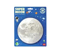 Legami - Super Moon, Phosphorescent Moon Adhesive, Ø 15 cm, PVC, Charges During The Day with Light and Release at Night, Apply to a Smooth and Clean Surface