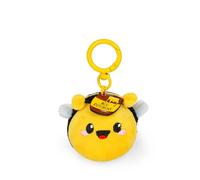 Legami - Super Soft! Bee-Themed Keychain, Plush Keychain, Pendant with Engraved Message and Zinc Carabiner, 7 x 11 cm, yellow, S