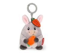 Legami - Super Soft! Donkey Themed Keyring, Plush Keychain, Pendant with Engraved Message and Zinc Carabiner, 7 x 11 cm, grey, S