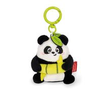 Legami - Super Soft! Panda Themed Keychain, Plush Keychain, Pendant with Engraved Message and Zinc Carabiner, 7 x 11 cm, Black, S