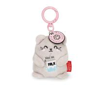 Legami - Super Soft! Kitty Themed Keyring, Plush Keychain, Pendant with Engraved Message and Zinc Carabiner, 7 x 11 cm, grey, S