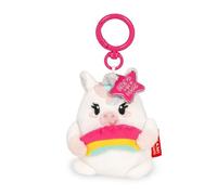 Legami - Super Soft! Unicorn Themed Keychain, Plush Keychain, Pendant with Engraved Message and Zinc Carabiner, 7 x 11 cm, White, S