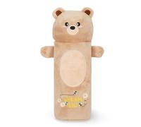Legami - Super Soft Pencil Case, Teddy Bear Theme, Soft Pencil Case, Card with Colouring Pad Included, 100% Polyester, Super Soft Pencil Case