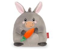LEGAMI - Super Soft Plush Plush Donkey Theme, Mini Size, with Personalised ID Card, Stands Alone, 14 x 15 x 12 cm, Grey