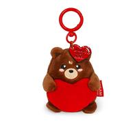Legami - Super Soft! Teddy Bear Themed Keyring, Plush Keychain, Pendant with Engraved Message and Zinc Carabiner, 7 x 11 cm, brown, S