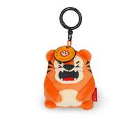 Legami - Super Soft! Tiger Themed Keyring, Plush Keychain, Pendant with Engraved Message and Zinc Carabiner, 7 x 11 cm