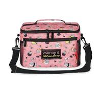 Legami - Sushi Cat Theme Lunch Bag, Large Capacity 7.7 litres, Adjustable Shoulder Strap, 28 x 17 x 15 cm