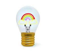 Legami - Table Lamp in The Shape of a Bulb, Rechargeable with USB Cable, Wireless, Bulb Fiction, Rainbow Theme, 6.8 x 10.5 cm