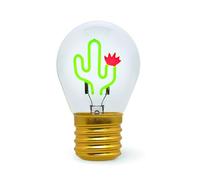 Legami - Table Lamp in The Shape of a Bulb, Rechargeable with USB Cable, Wireless, Bulb Fiction, Theme Cactus, 6.8 x 10.5 cm