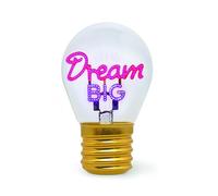 Legami - Table Lamp, Rechargeable with USB Cable, Wireless, Bulb Fiction, Dream Big, 6.8 x 10.5 cm