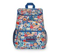 Legami - Thermal Backpack Cooler Backpack, Travel Stickers Design, Durable, Heat-Insulating, Drip-Proof, Spacious, Main Compartment, Middle Pocket, 2 Side Pockets, 29 x 35 x 21 cm