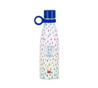 Legami - Thermal Bottle, 500 ml, Lightweight and Durable Water Bottle, Airtight, 12 Hours Hot Drinks 24 Hours Cold, Eco-Friendly, Removable Silicone Handle, Stainless Steel, BPA Free