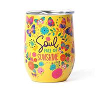 Legami - Thermal Glass 325 Ml, Hot&Cold, Ø 9 cm, Double Layer Stainless Steel and Plastic, Butterfly Theme, Reusable, Airtight Cap with Straw Hole, Lightweight, Resistant